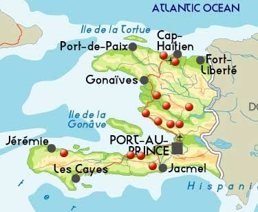 Carte Haiti monde voyage